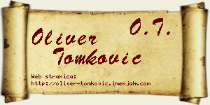 Oliver Tomković vizit kartica